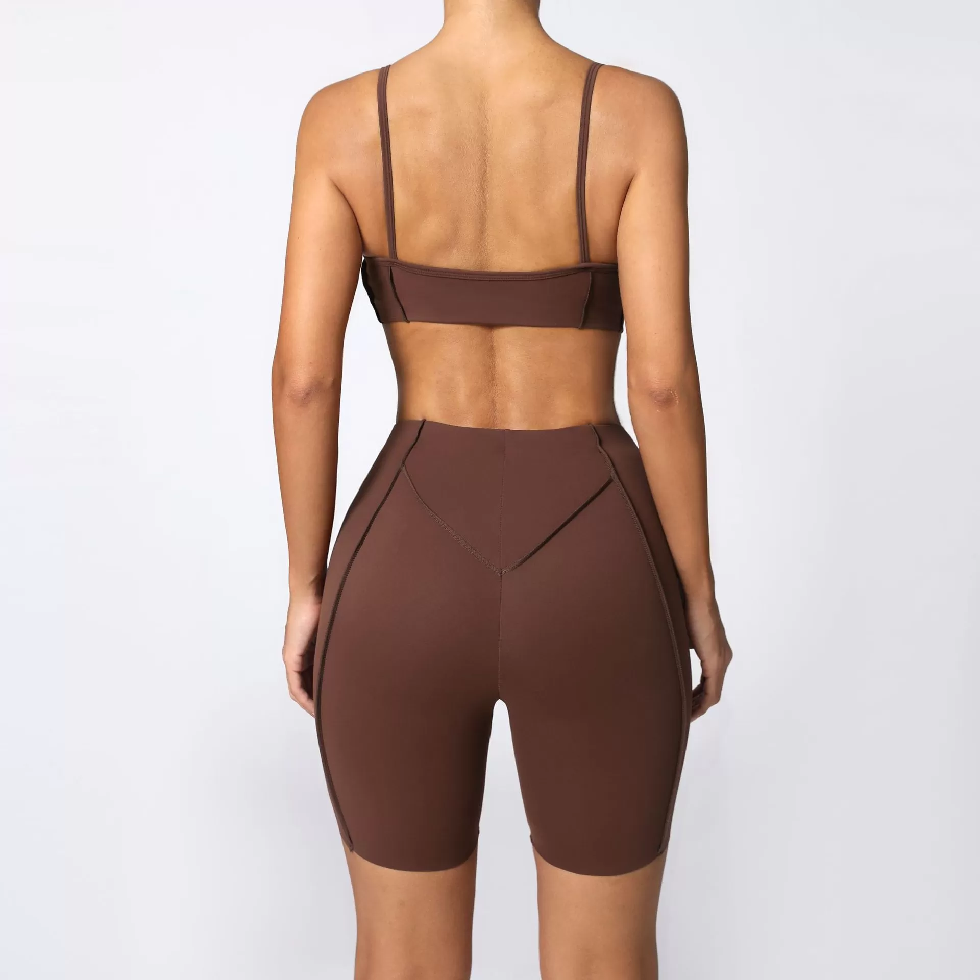 Conjunto de yoga de 2 piezas para mujer, sujetador deportivo y pantalones cortos de cintura alta, FGB86040+26080