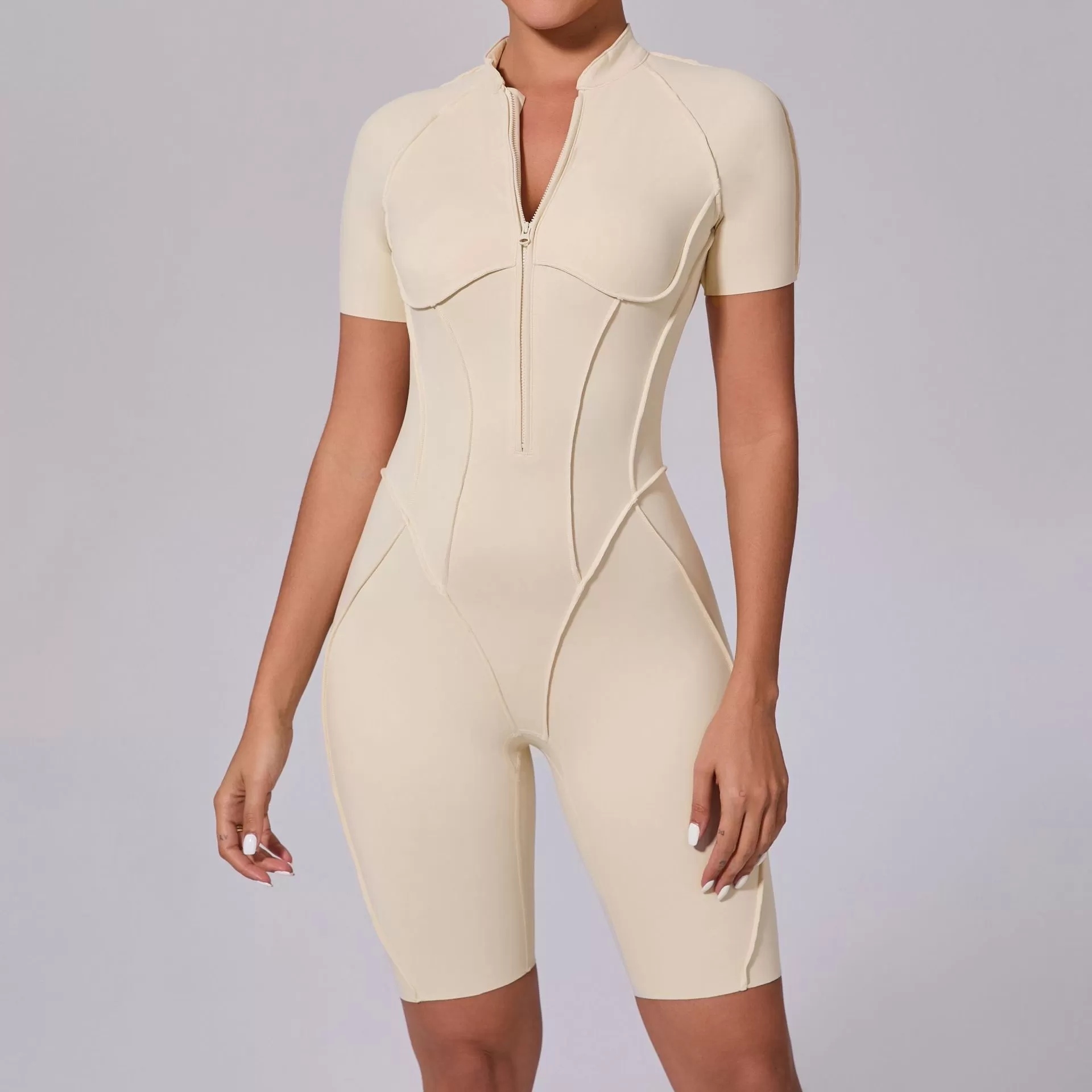Mono de yoga sexy con escote en V y espalda descubierta para mujer FGBK0113