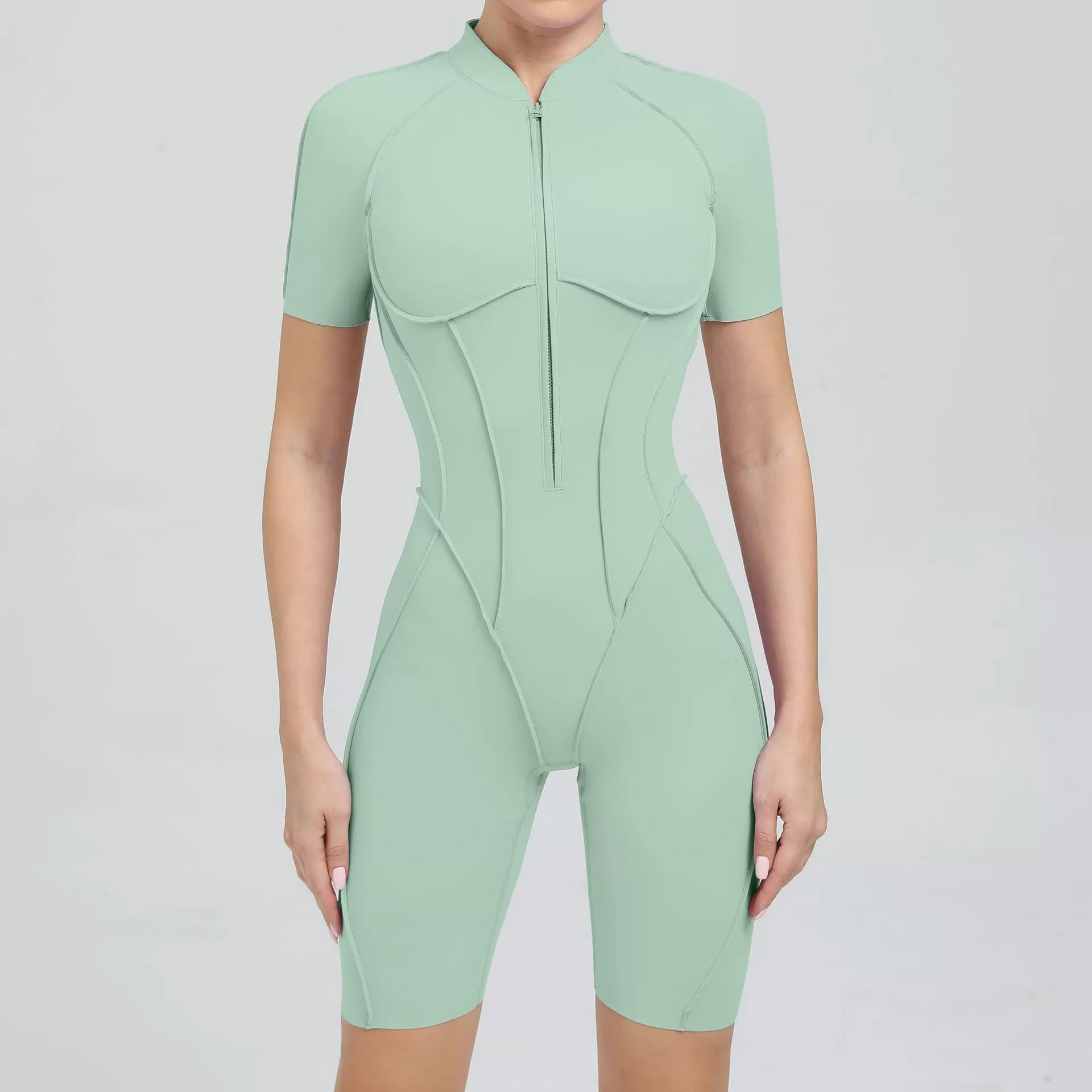 Mono de yoga sexy con escote en V y espalda descubierta para mujer FGBK0113