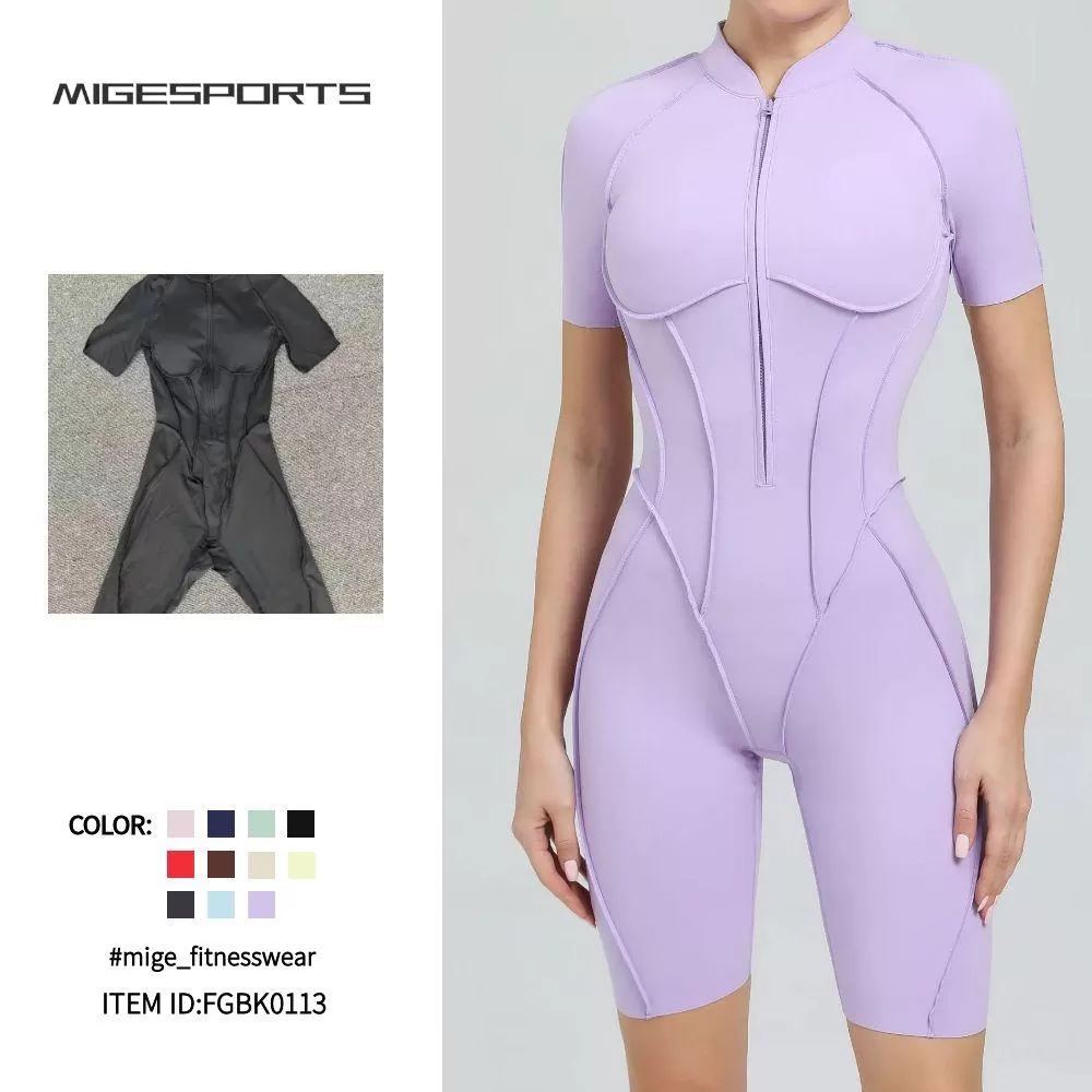 Mono de yoga sexy con escote en V y espalda descubierta para mujer FGBK0113