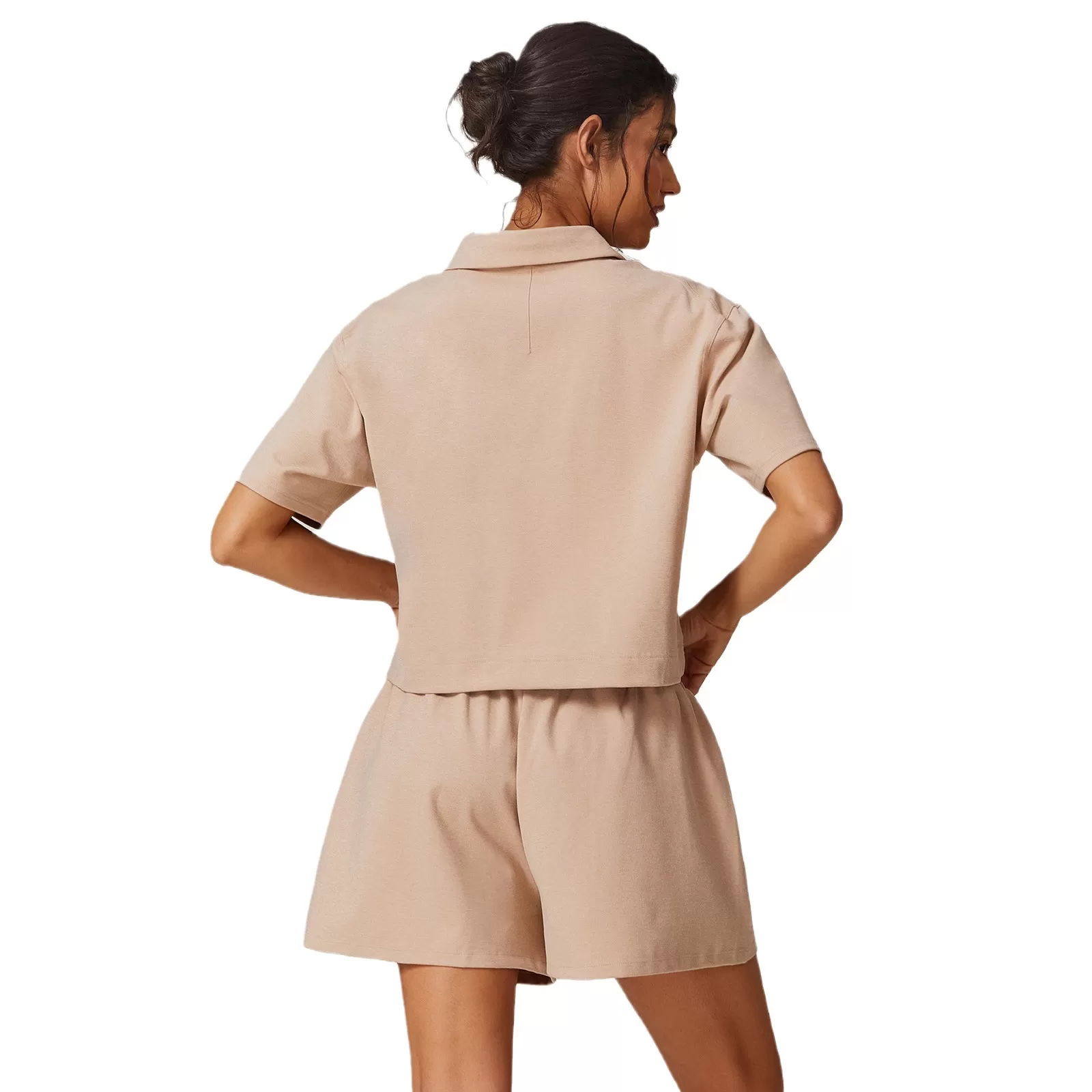 Conjunto de 4 piezas de yoga para mujer, de manga corta y pantalones cortos, FGBPT2398