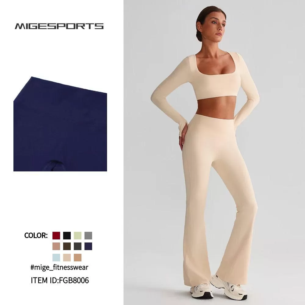 Pantalones acampanados de yoga para fitness y atletismo de alta calidad FGB8006
