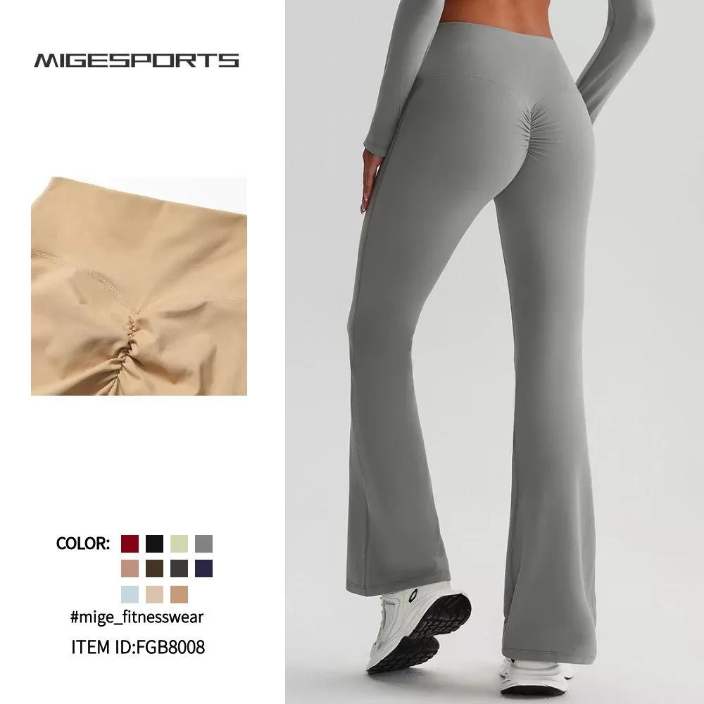 Leggings de yoga de pierna ancha y realce de glúteos para mujer FGB8008
