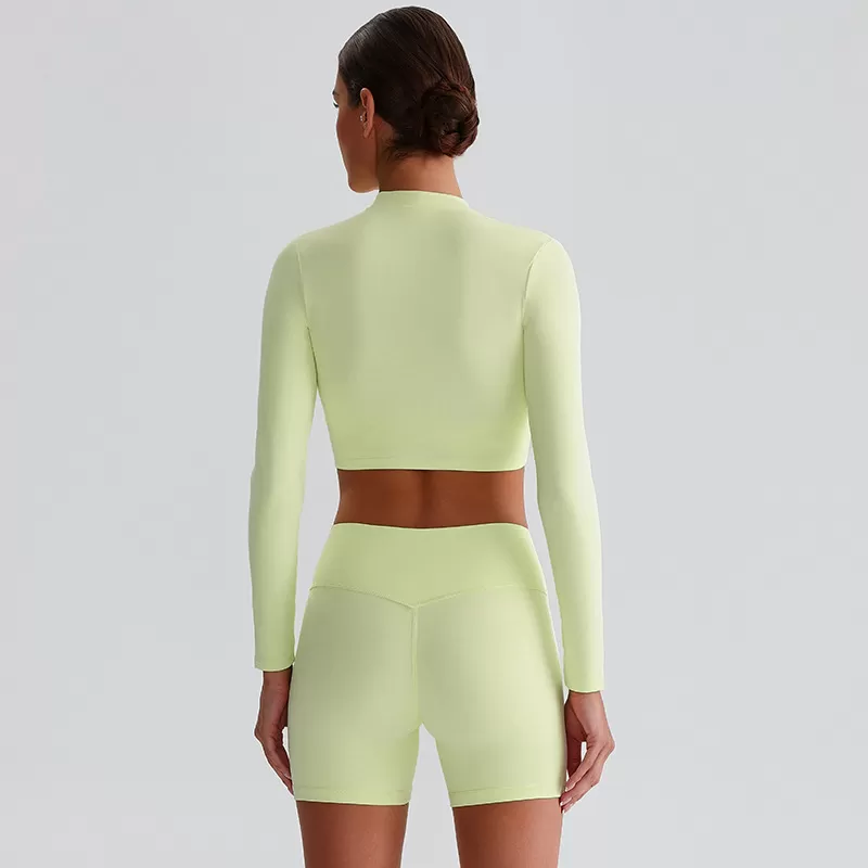 Conjuntos de 2 piezas para mujer: chaqueta, top corto y pantalones cortos, ropa deportiva, FGBTZ0322