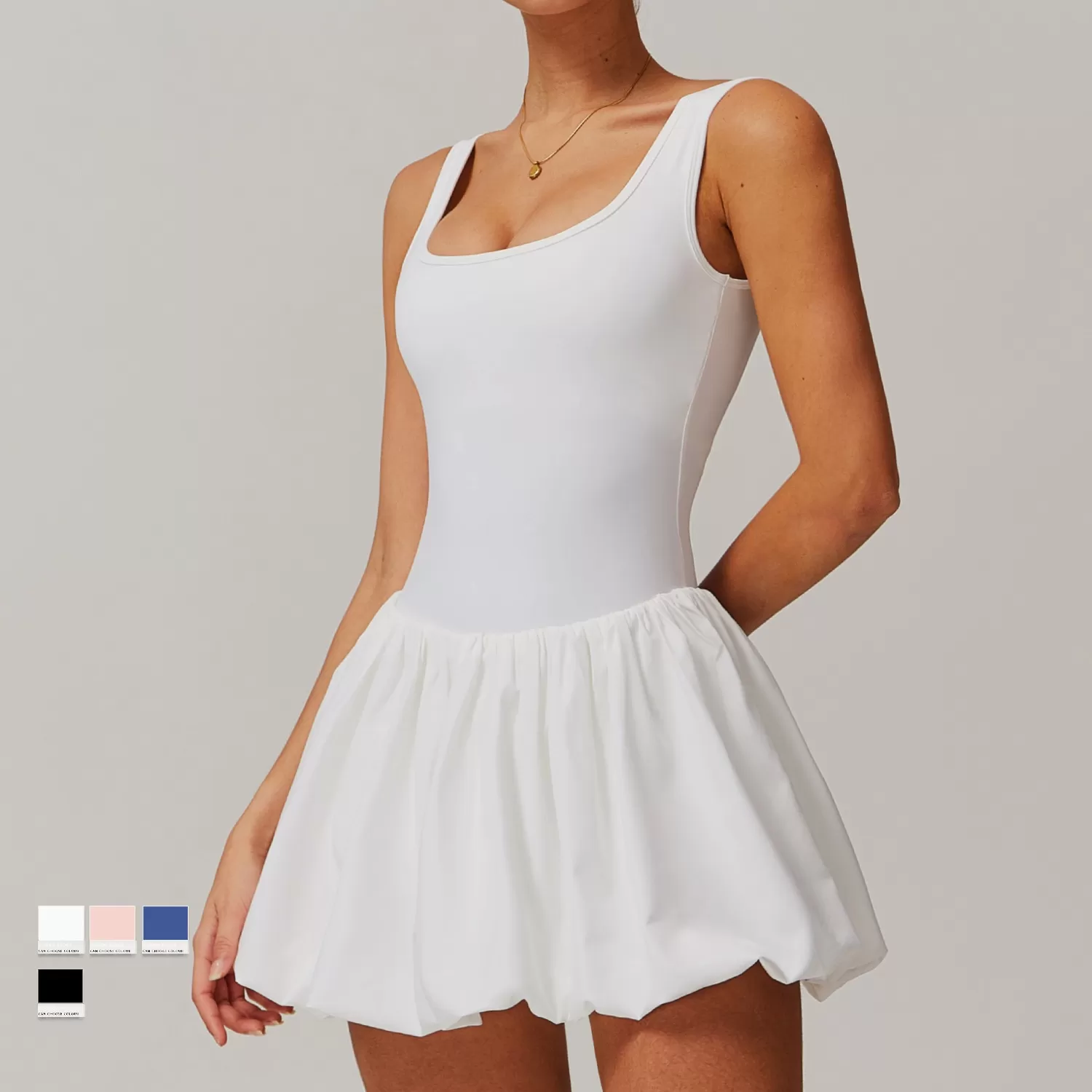 Falda de tenis de nailon de secado rápido para mujer, vestido de golf con bolsillo FGBDLT4001