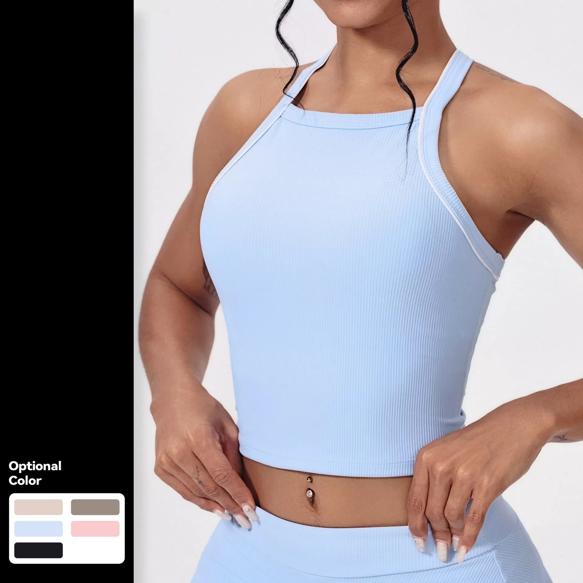 Sujetador deportivo de yoga transpirable sin mangas con espalda nadadora personalizado FGBWX5458