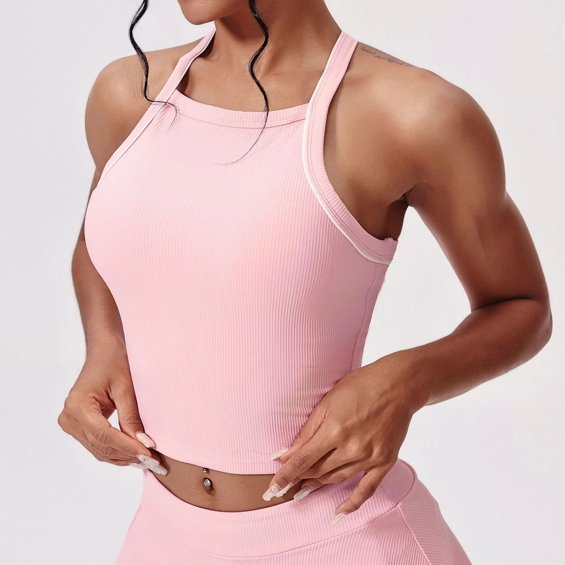 Sujetador deportivo de yoga transpirable sin mangas con espalda nadadora personalizado FGBWX5458