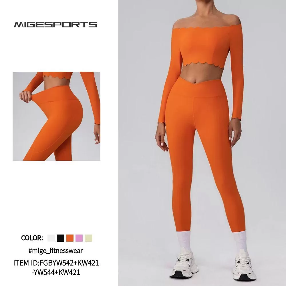 Conjunto de yoga para mujer, con sujetadores y leggings desmontables, FGBYW542+KW421-YW544+KW421