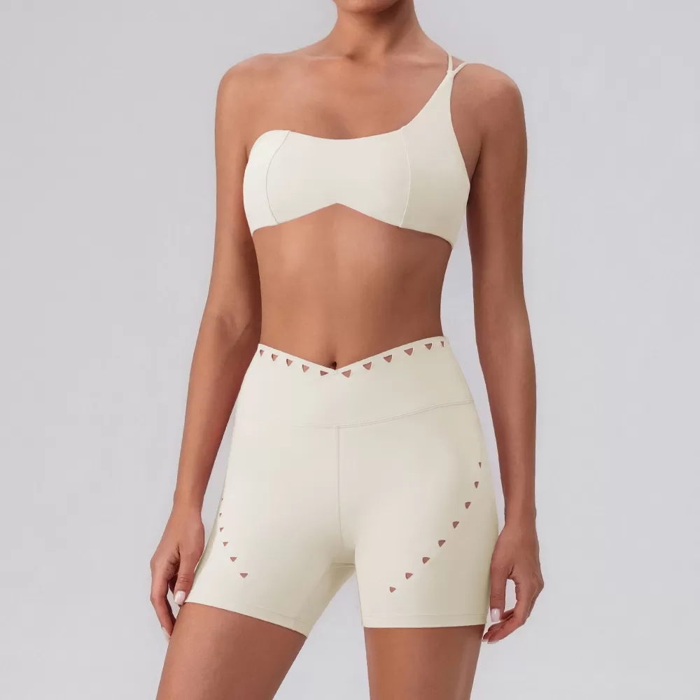 Conjunto de entrenamiento para mujer con sujetador deportivo, pantalones cortos y leggings de yoga FGBYW548+KW423-YW548+KW425