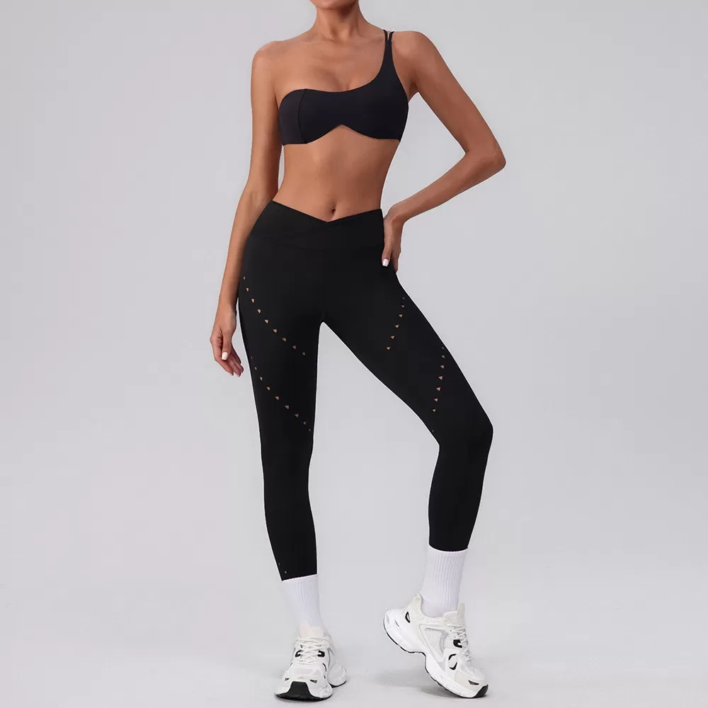 Conjunto de entrenamiento para mujer con sujetador deportivo, pantalones cortos y leggings de yoga FGBYW548+KW423-YW548+KW425