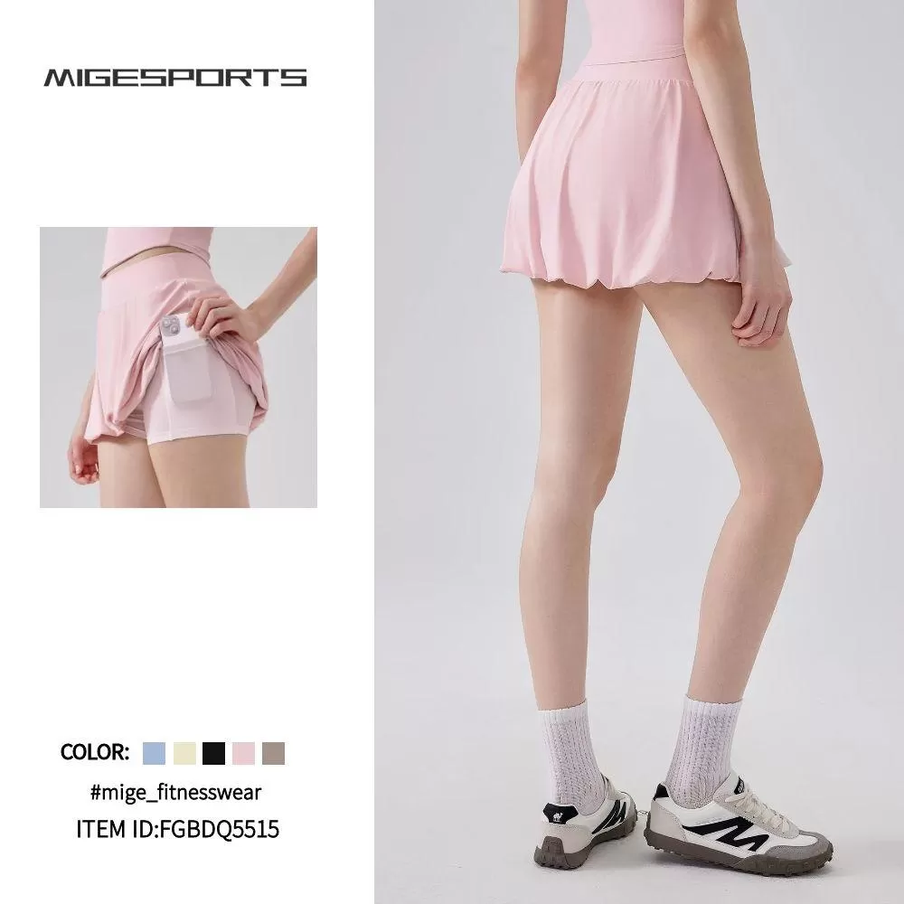 Falda de tenis plisada con cintura alta y realce de cadera para mujer FGBDQ5515