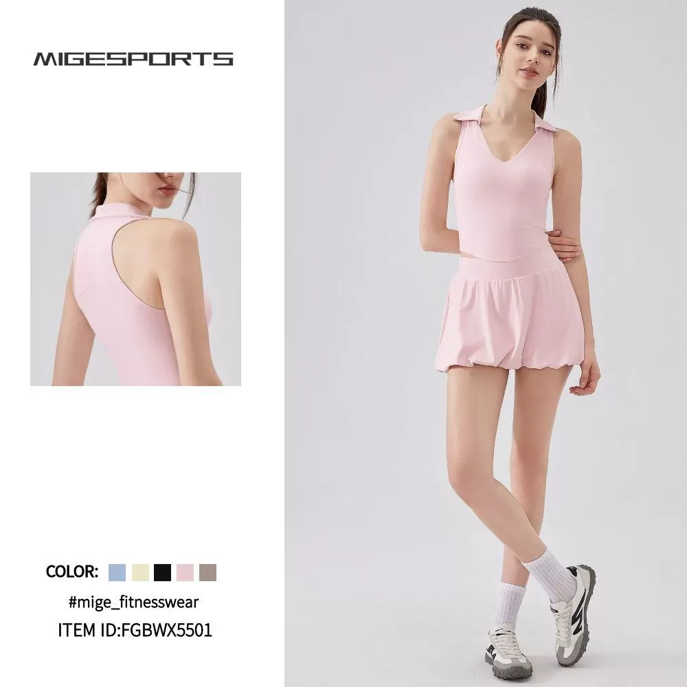Camiseta deportiva de cuello alto para mujer FGBWX5501
