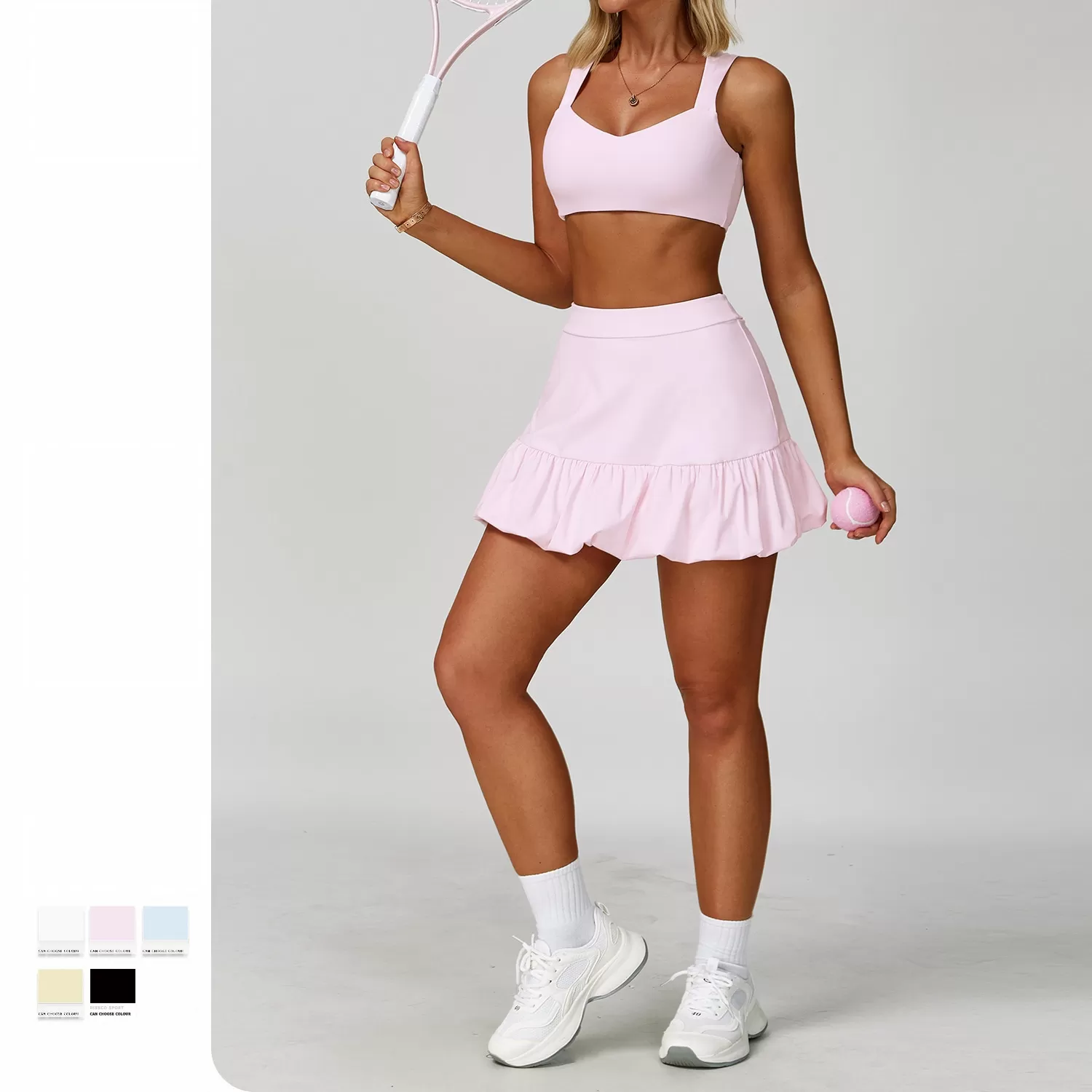 Conjunto de falda deportiva de tenis transpirable de verano para mujer FGBTZ9305