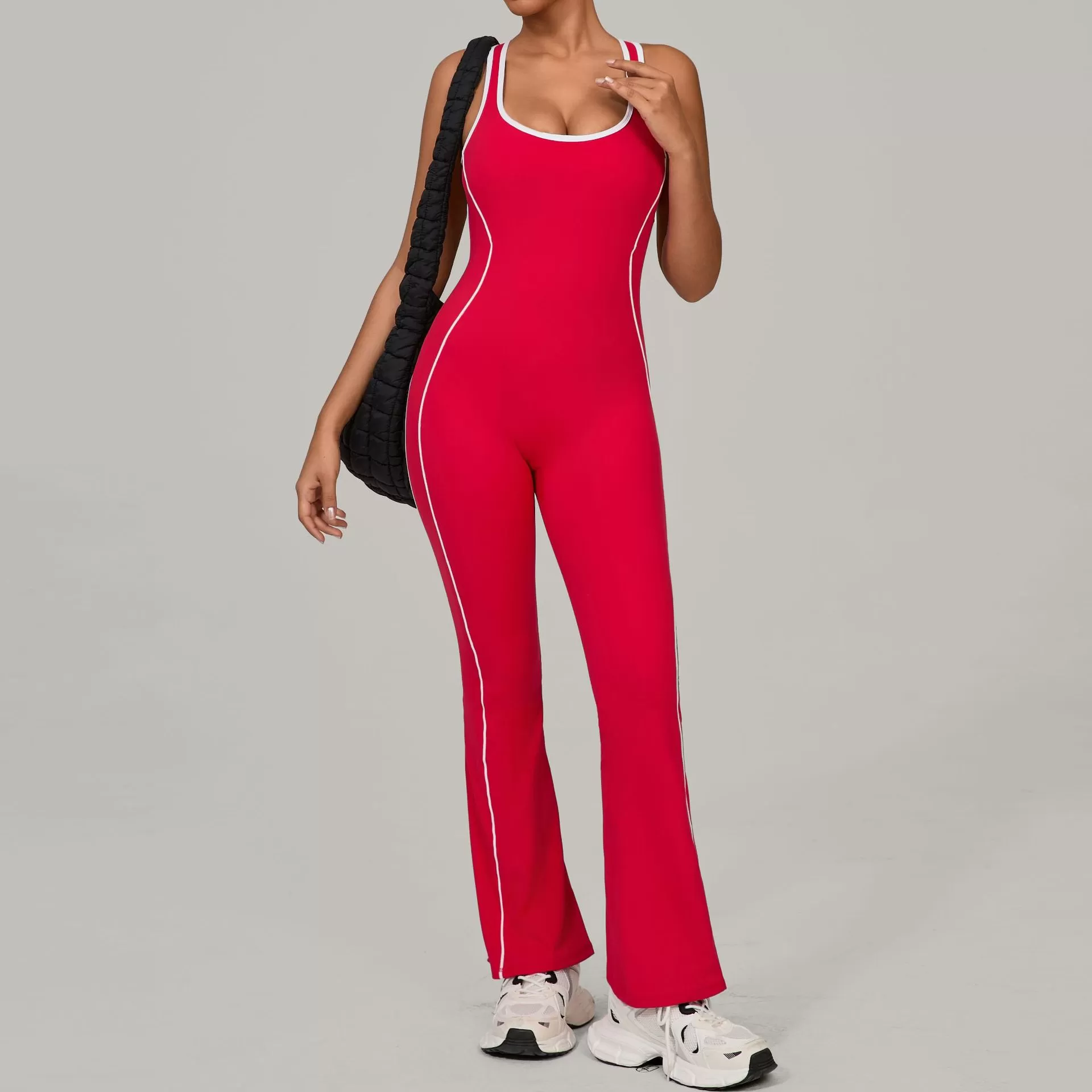 Mono deportivo de alta calidad con efecto fruncido para mujer FGB4303