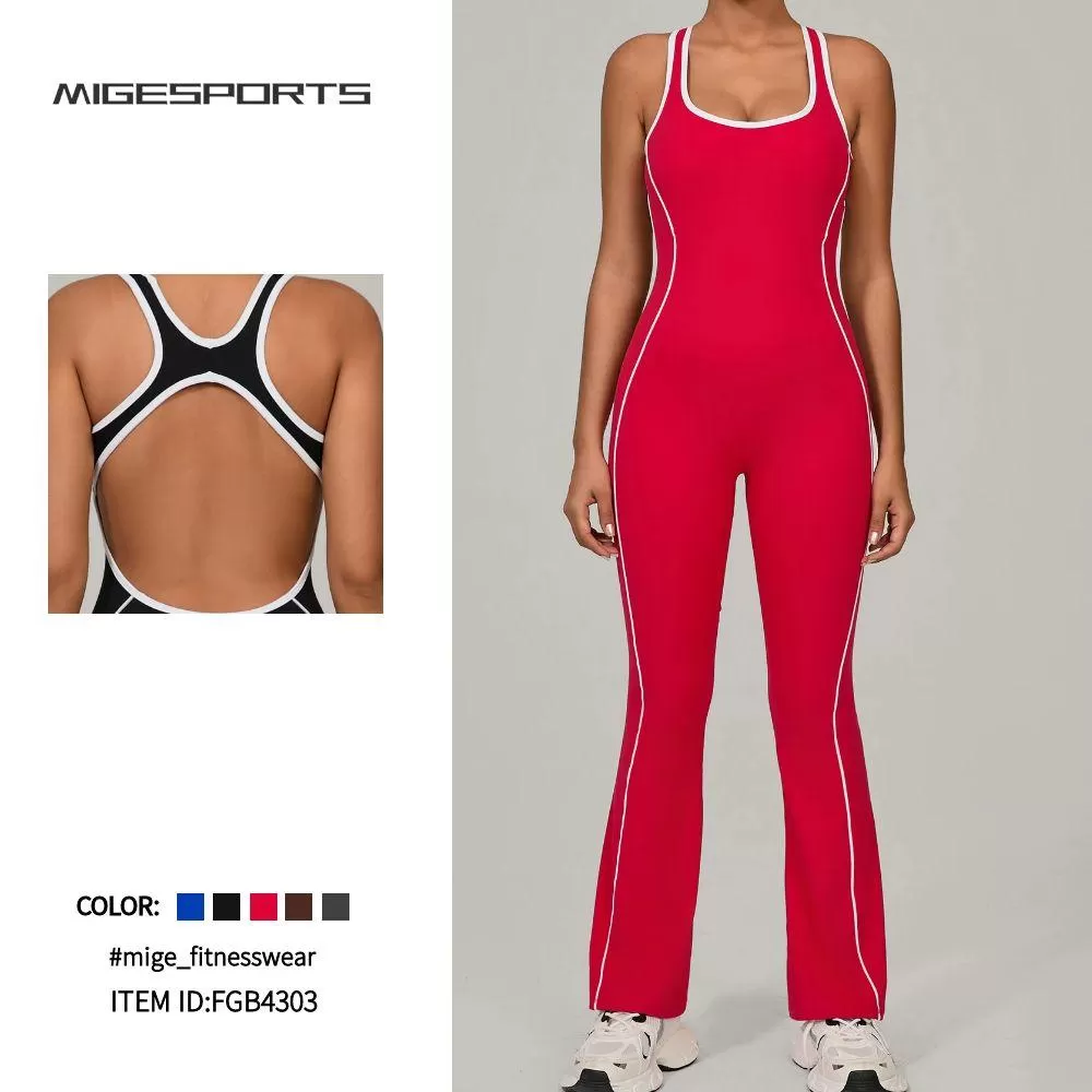 Mono deportivo de alta calidad con efecto fruncido para mujer FGB4303