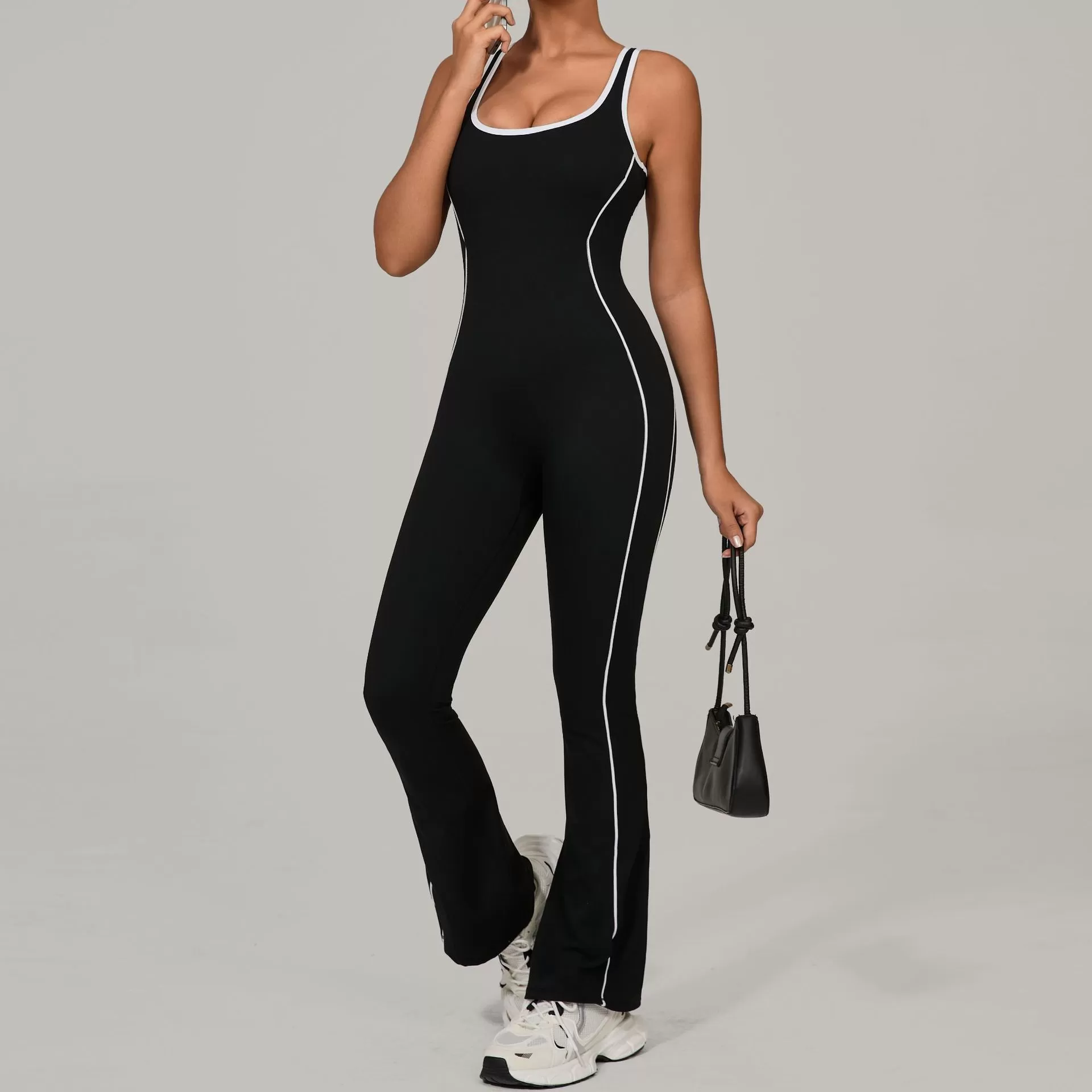 Mono deportivo de alta calidad con efecto fruncido para mujer FGB4303