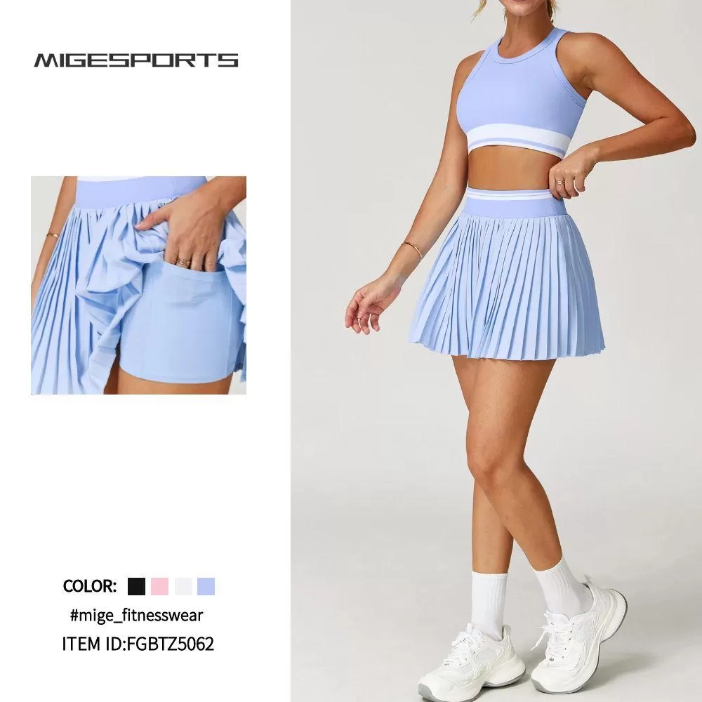 Conjunto de yoga y tenis de 2 piezas para mujer con bolsillo FGBTZ5062