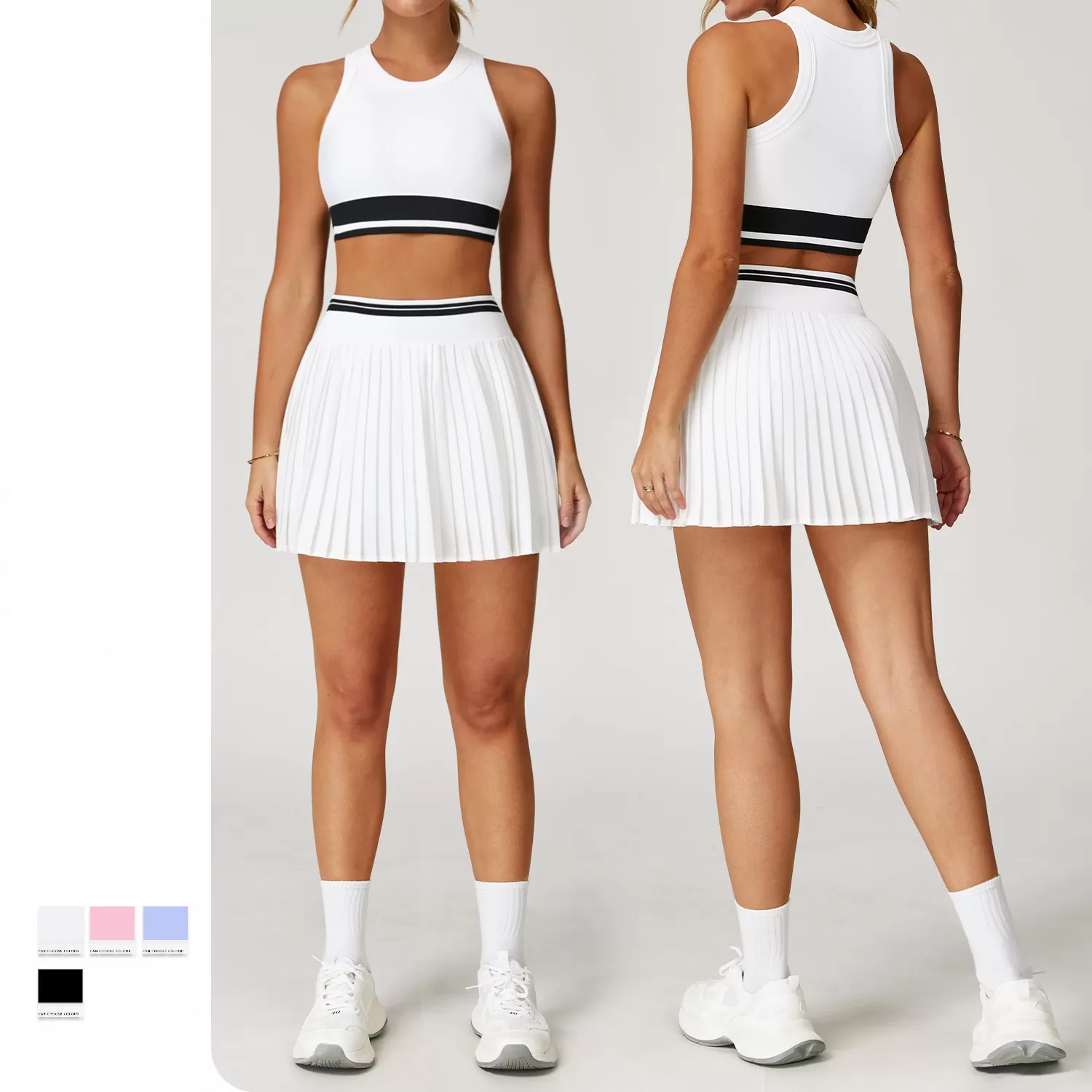 Conjunto de yoga y tenis de 2 piezas para mujer con bolsillo FGBTZ5062
