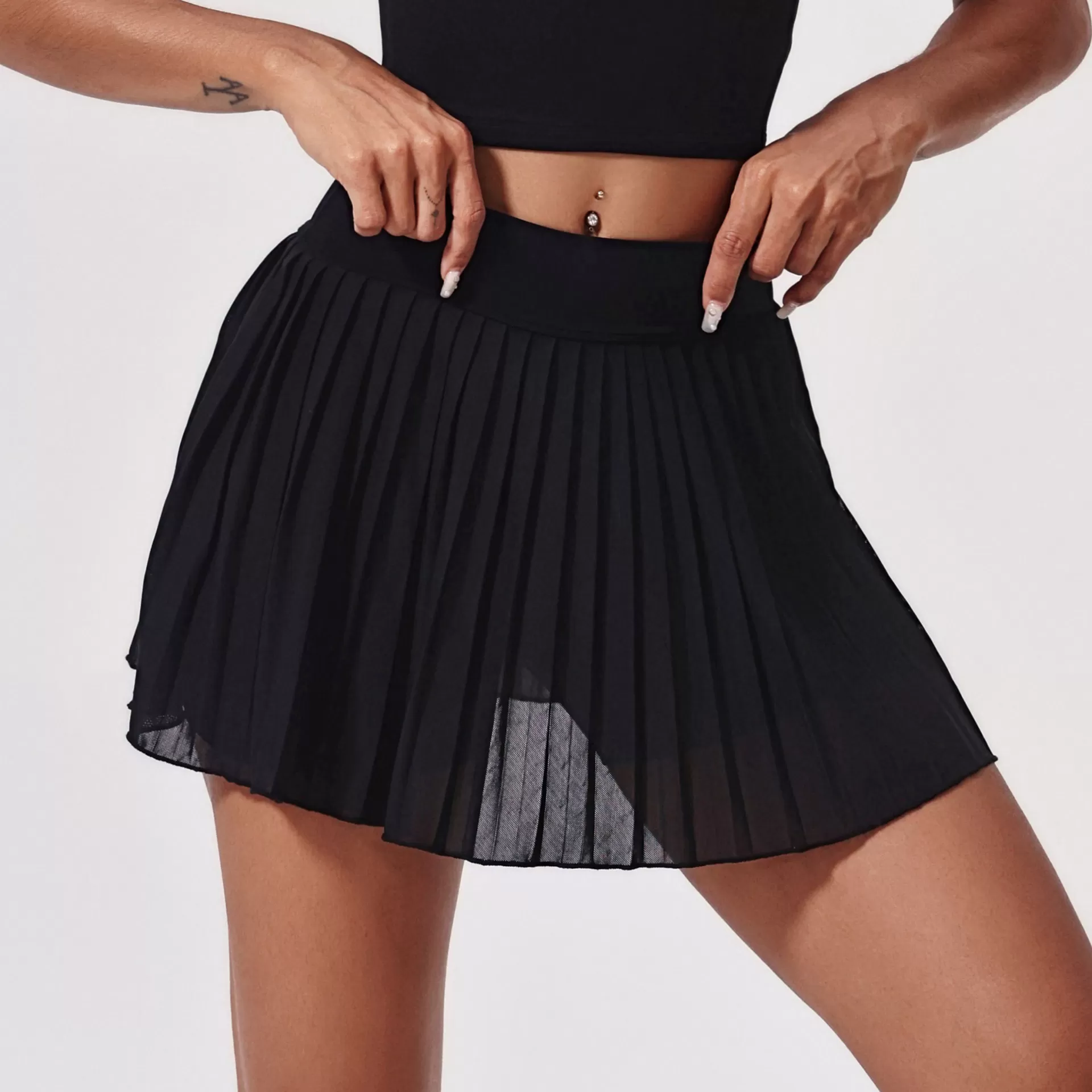Falda de tenis transpirable de cintura alta para mujer FGBDQ5227