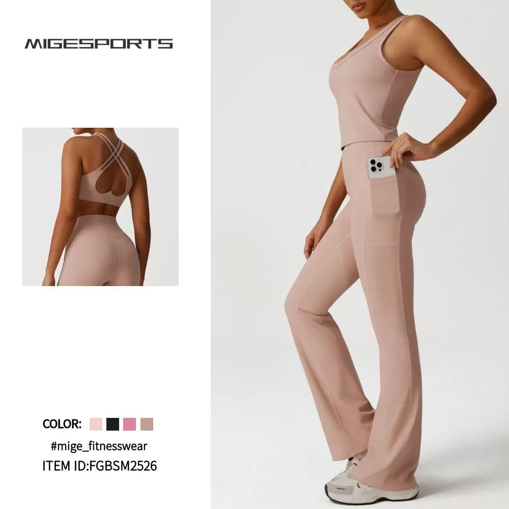 Conjuntos de yoga para mujer, ropa deportiva para entrenamiento, FGBSM2526