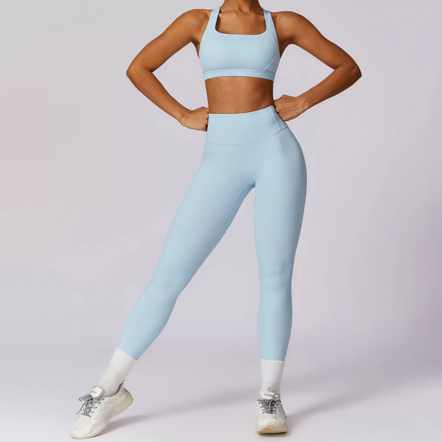 Conjunto de leggings de yoga para mujer, con espalda cruzada, FGBTZ8047-1 y TZ8047-2