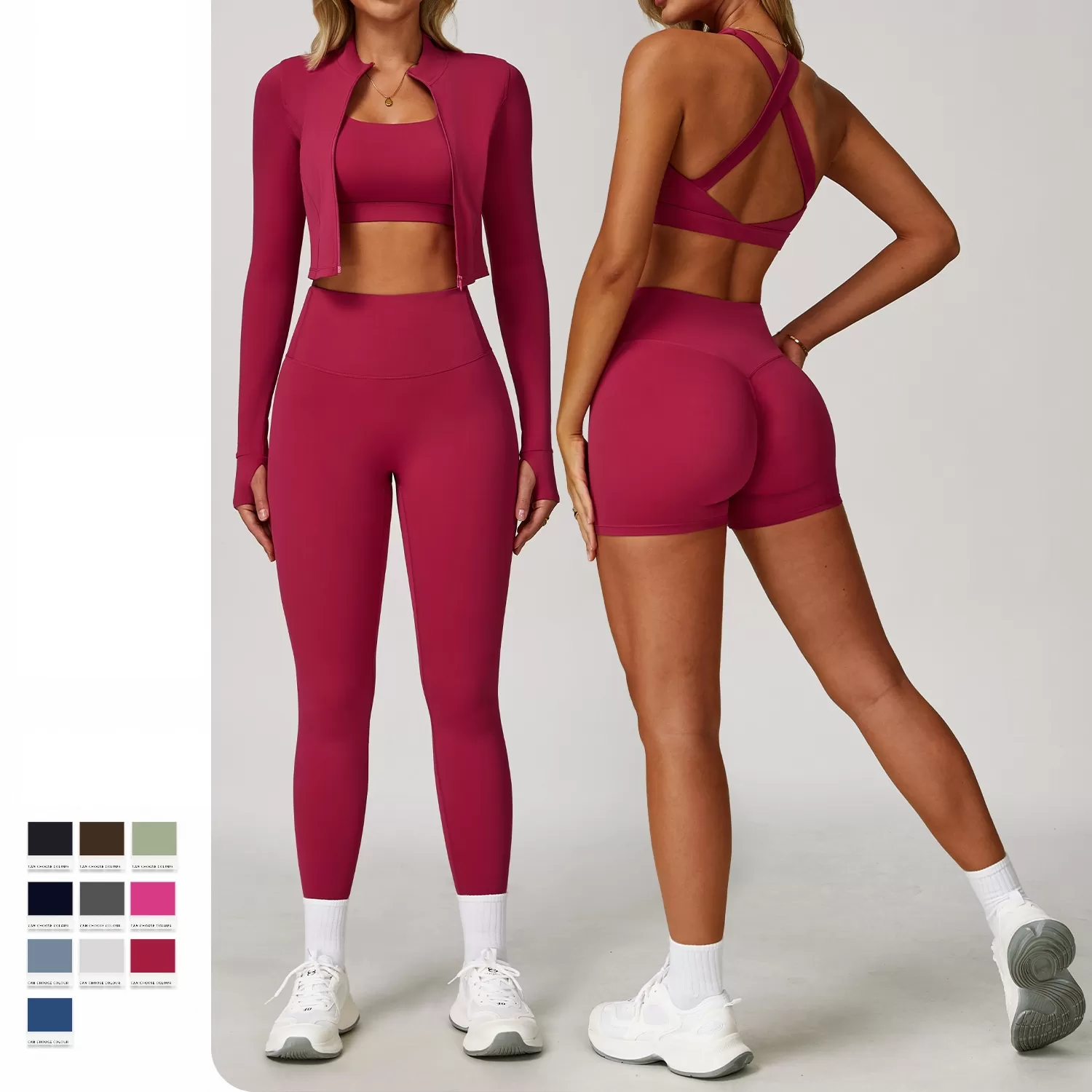 Conjuntos de yoga para mujer, de secado rápido y transpirables, FGBTZ8047-3 TZ8047-4