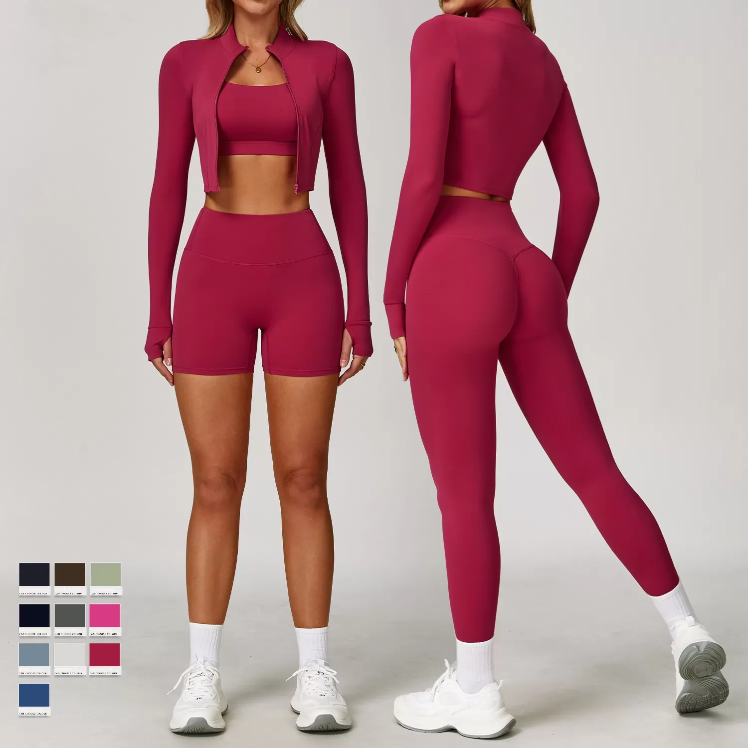 Conjuntos de yoga para mujer, de secado rápido y transpirables, FGBTZ8047-3 TZ8047-4