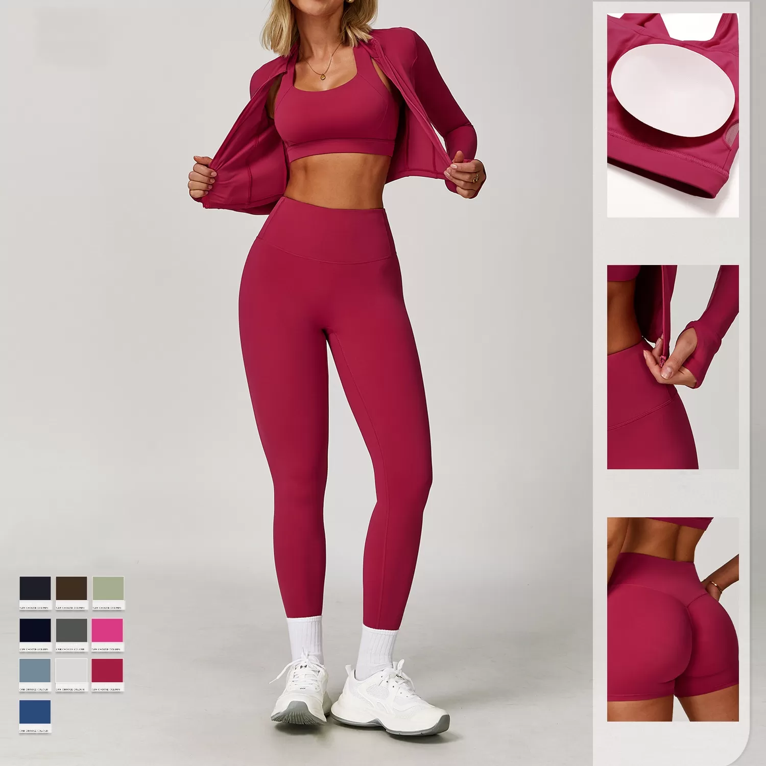 Conjuntos de yoga para mujer, de secado rápido y transpirables, FGBTZ8047-3 TZ8047-4