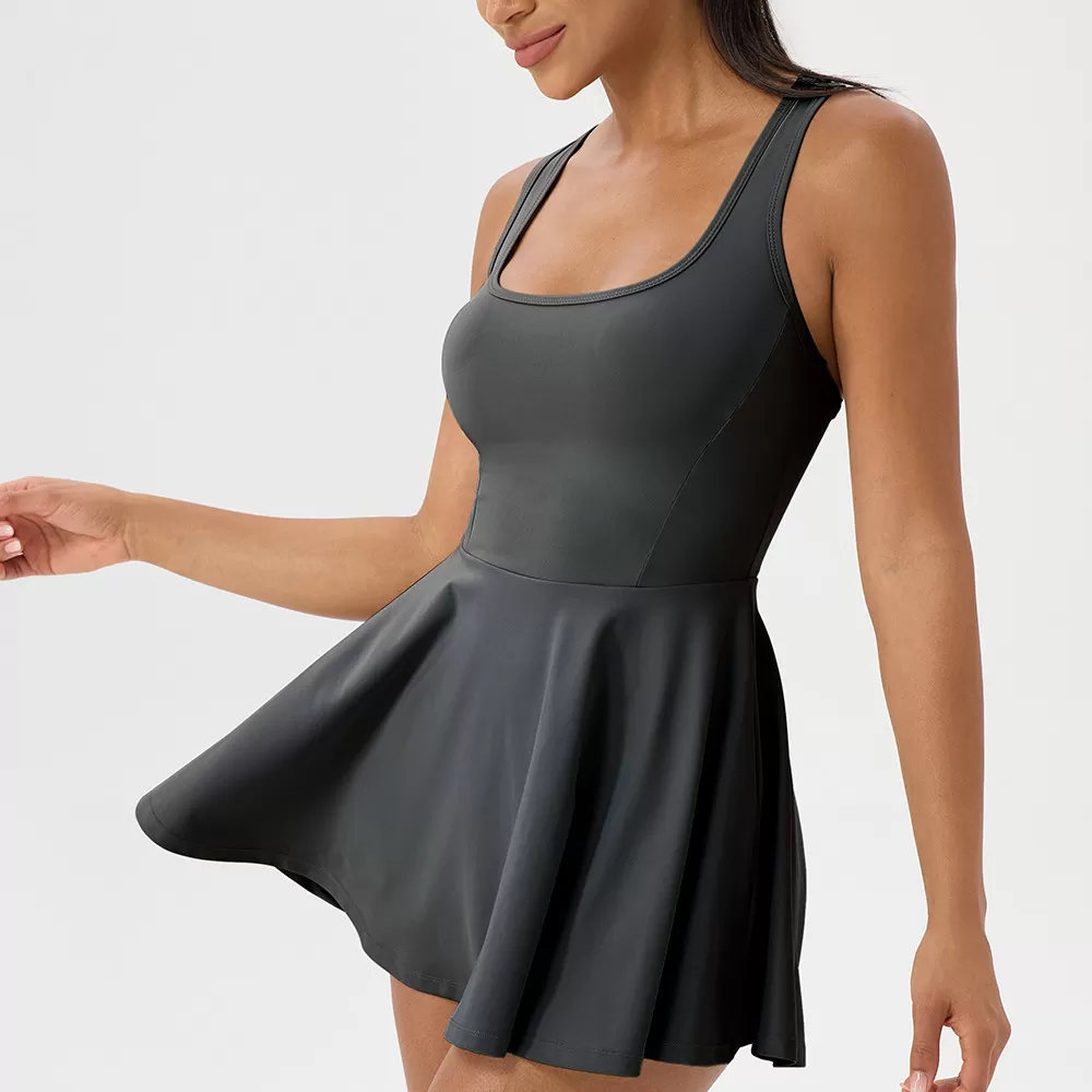 Vestido de tenis con falda plisada y transpirable para mujer FGB52177