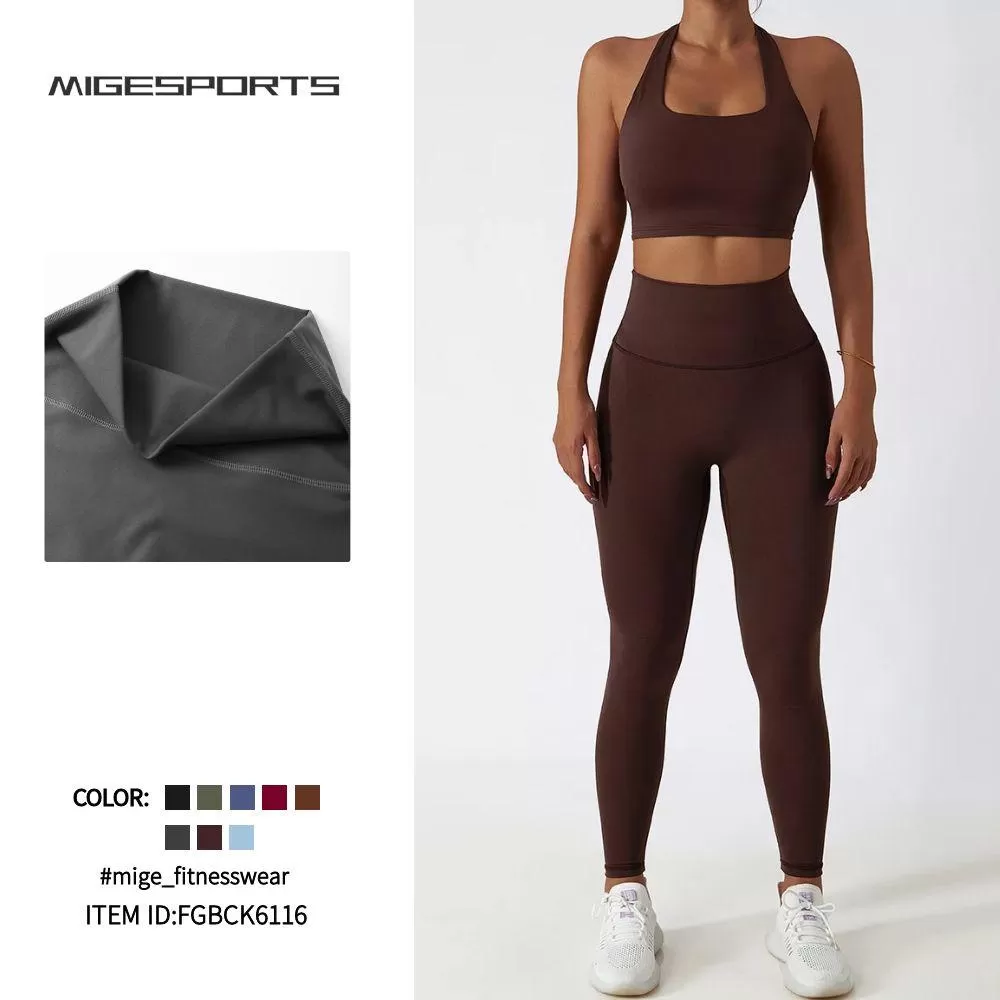 Pantalones deportivos de cintura alta para mujer, leggings de yoga FGBCK6116