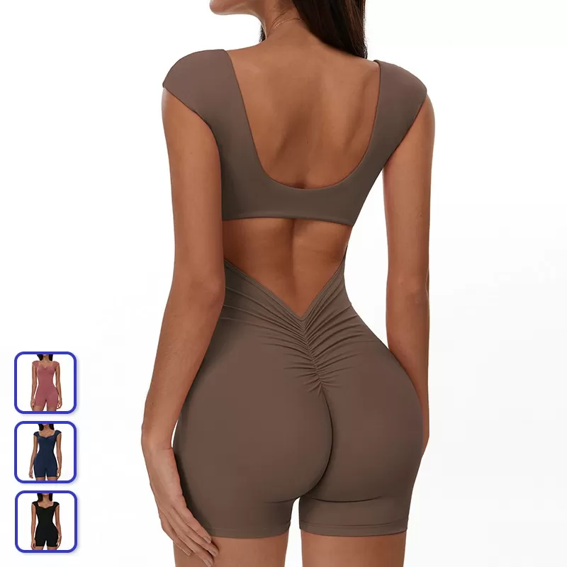 Mono de entrenamiento de una pieza para mujer, pantalones cortos deportivos, mono de mujer FGBELT3105
