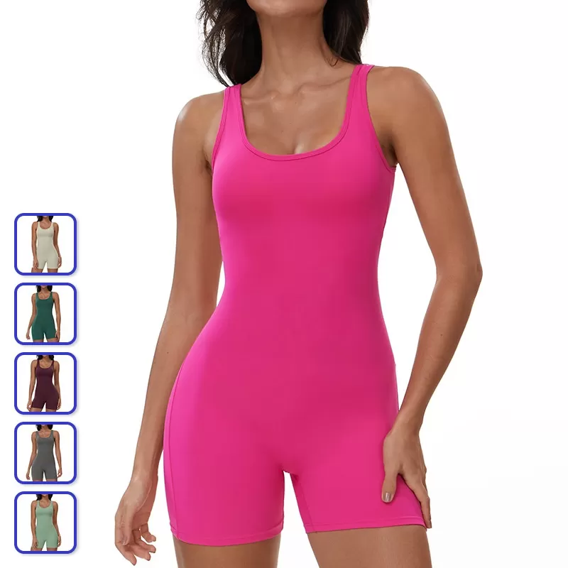 Mono de yoga de una pieza con pantalones cortos sin espalda sexy FGBELT3108