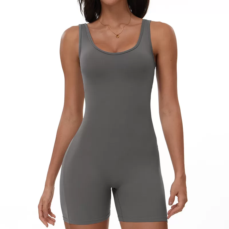 Mono de yoga de una pieza con pantalones cortos sin espalda sexy FGBELT3108