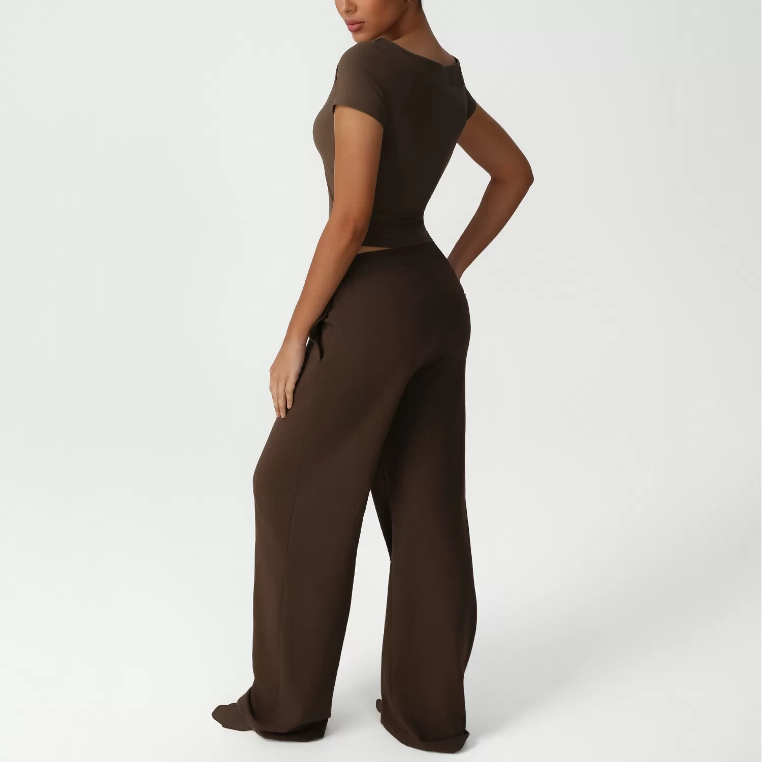 Conjunto de 4 piezas transpirable para mujer, top y pantalones deportivos, ropa de yoga, FGBSM2528
