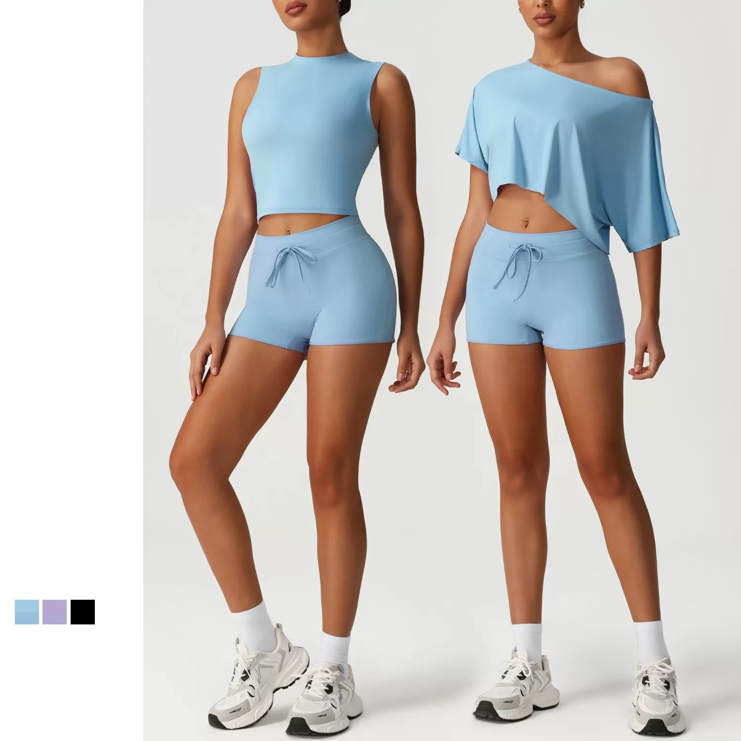 Conjunto de 3 piezas ajustado para deportes al aire libre, fitness y yoga FGBSM2534