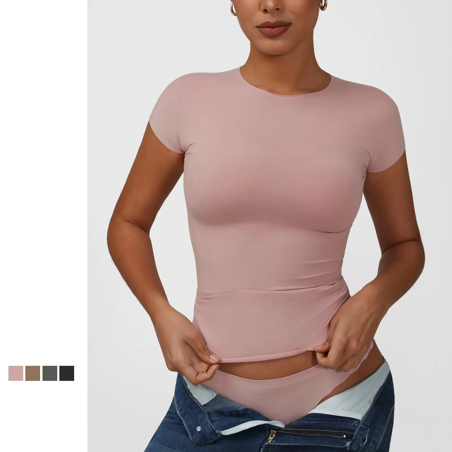 Camiseta deportiva informal de manga corta con logotipo personalizado para gimnasio y fitness FGBSM2539