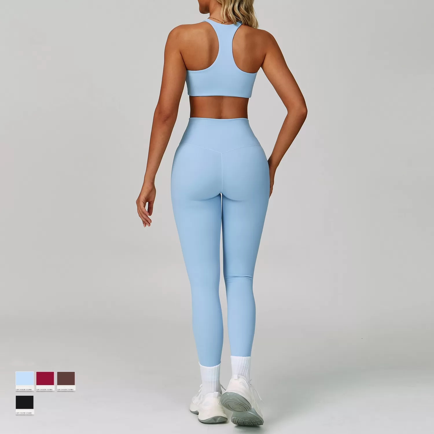Conjunto de 4 piezas de sujetador y leggings para yoga, secado rápido, para gimnasio, FGBTZ9300
