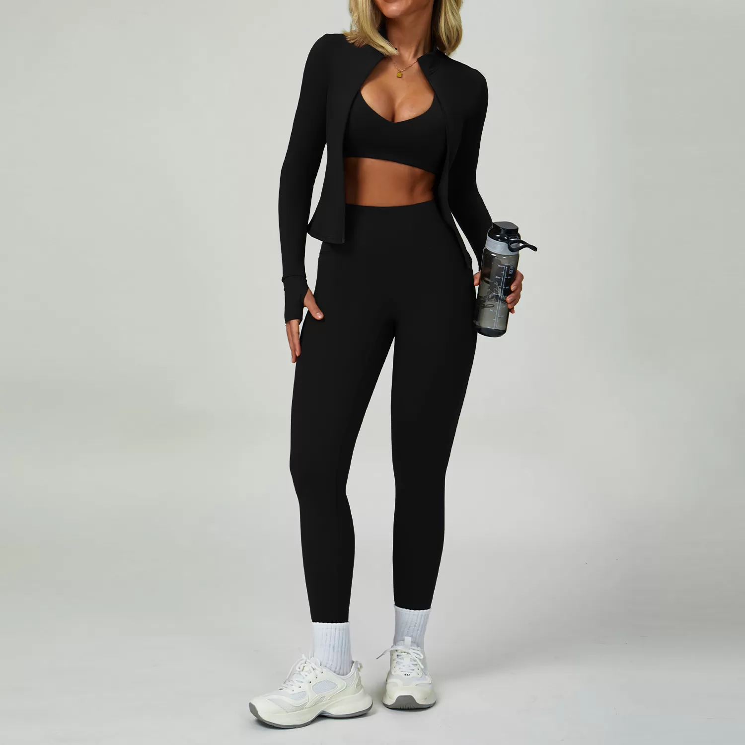 Conjunto de 4 piezas de sujetador y leggings para yoga, secado rápido, para gimnasio, FGBTZ9300