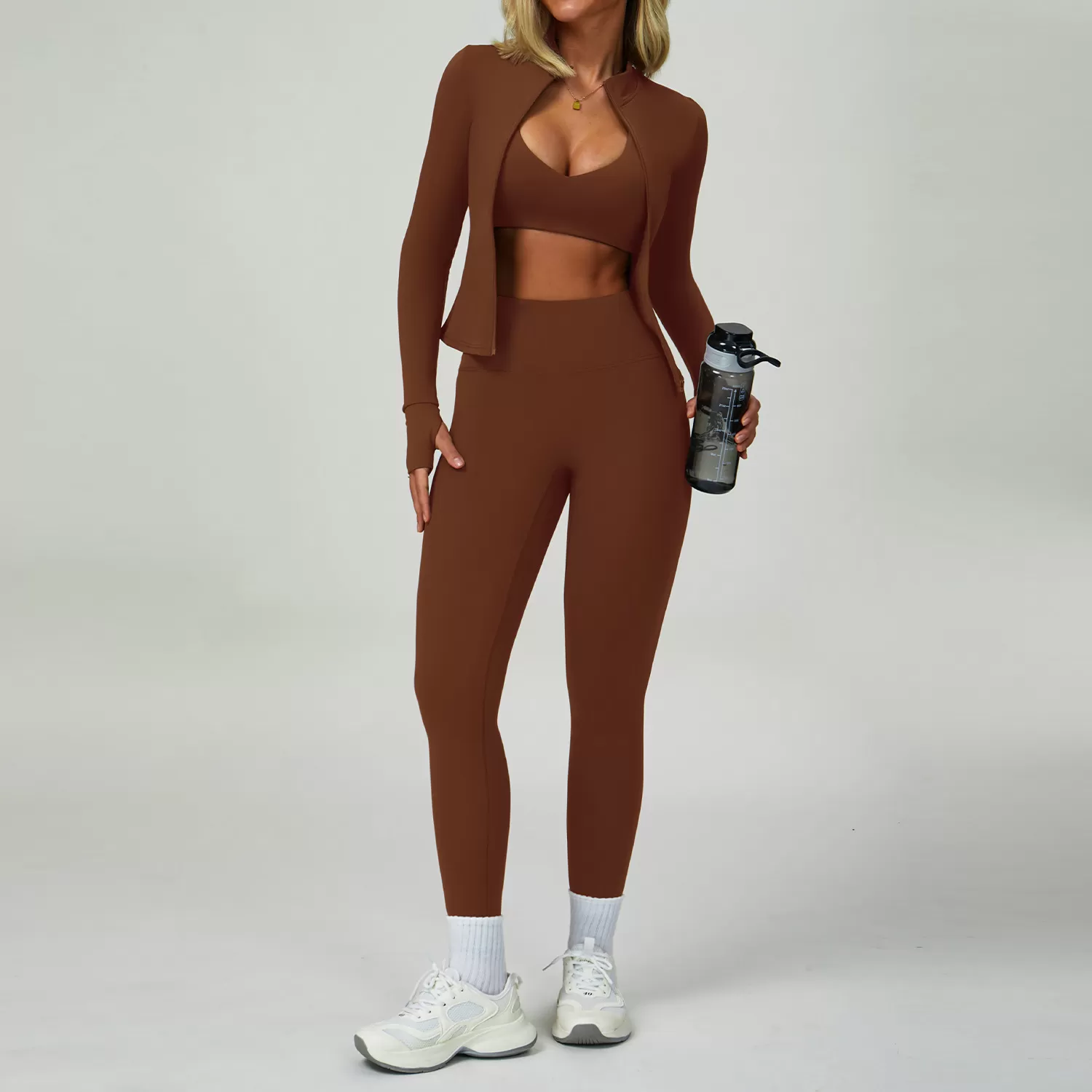Conjunto de 4 piezas de sujetador y leggings para yoga, secado rápido, para gimnasio, FGBTZ9300