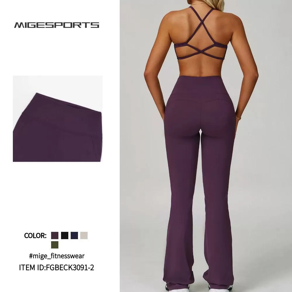 Leggings de yoga suaves y elásticos para mujer, pantalones acampanados Elevate FGBECK3091-2