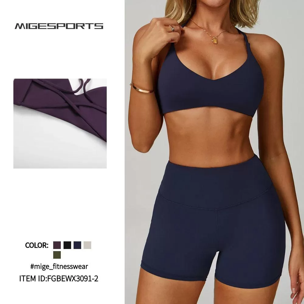 Sujetador deportivo de yoga con espalda cruzada para mujer FGBEWX3091-2