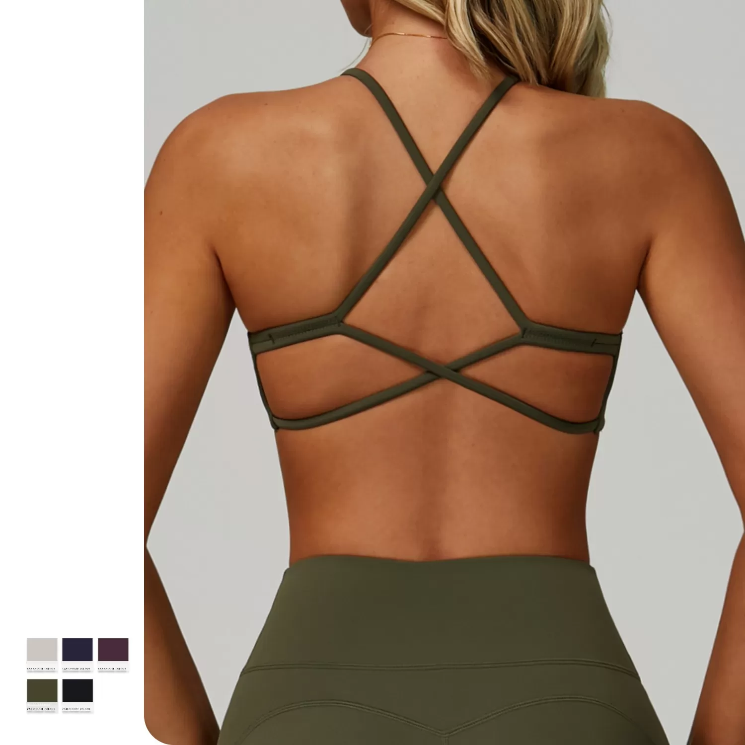 Sujetador deportivo de yoga con espalda cruzada para mujer FGBEWX3091-2