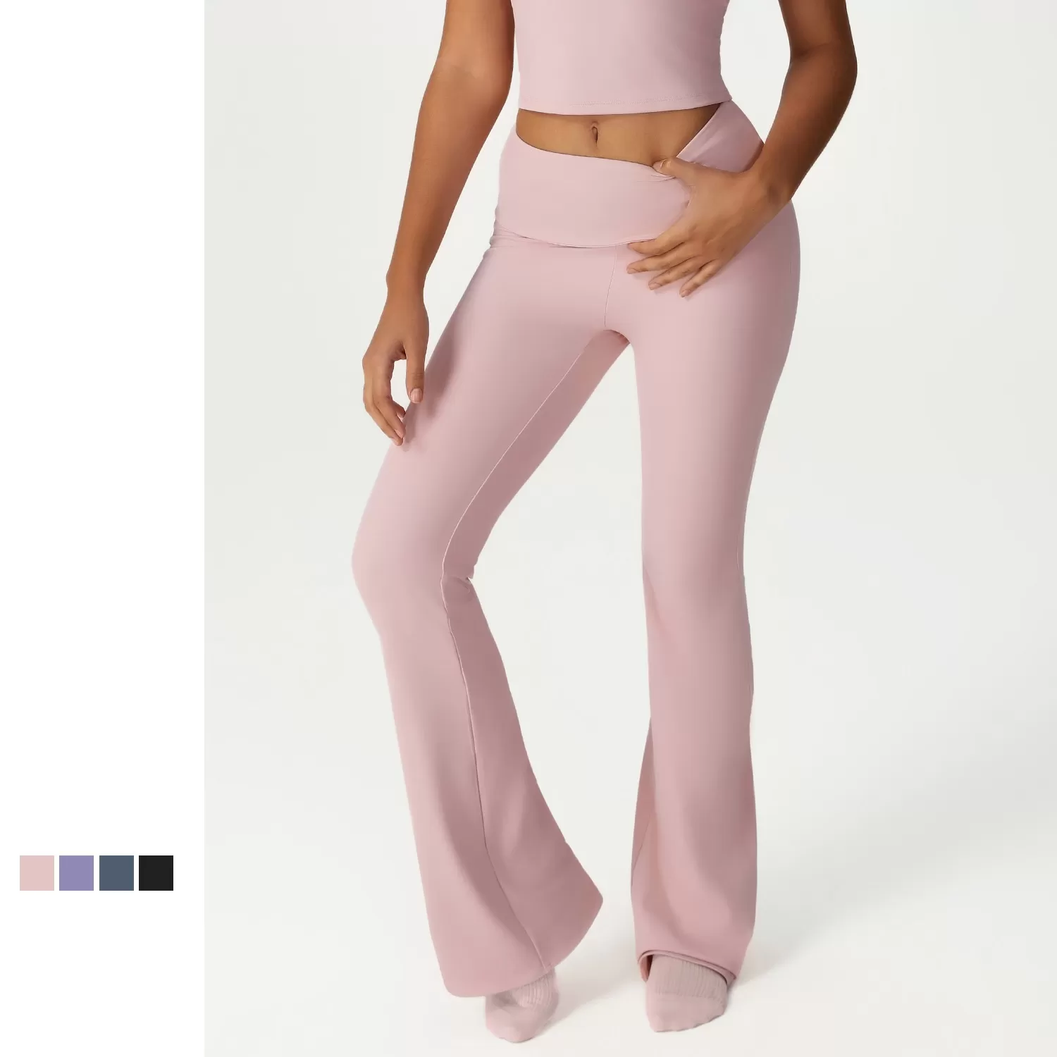 Pantalones de yoga acampanados de cintura alta para mujer FGBSM2533