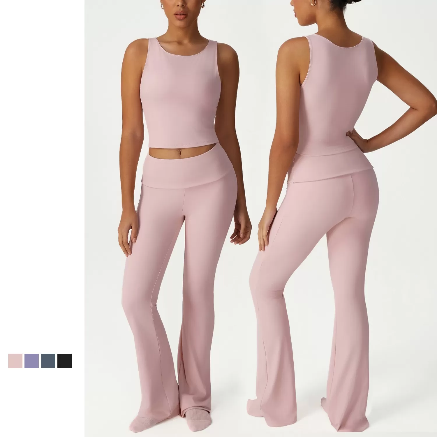 Conjunto de yoga de 2 piezas de alta elasticidad para mujer FGBSM2533