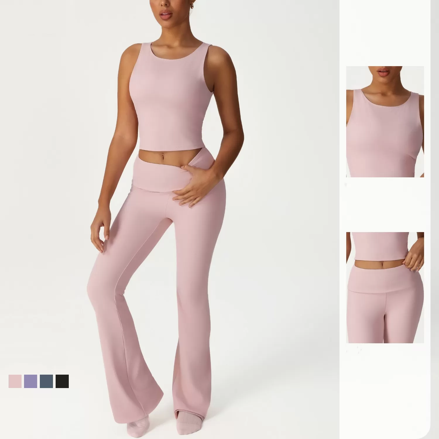Conjunto de yoga de 2 piezas de alta elasticidad para mujer FGBSM2533