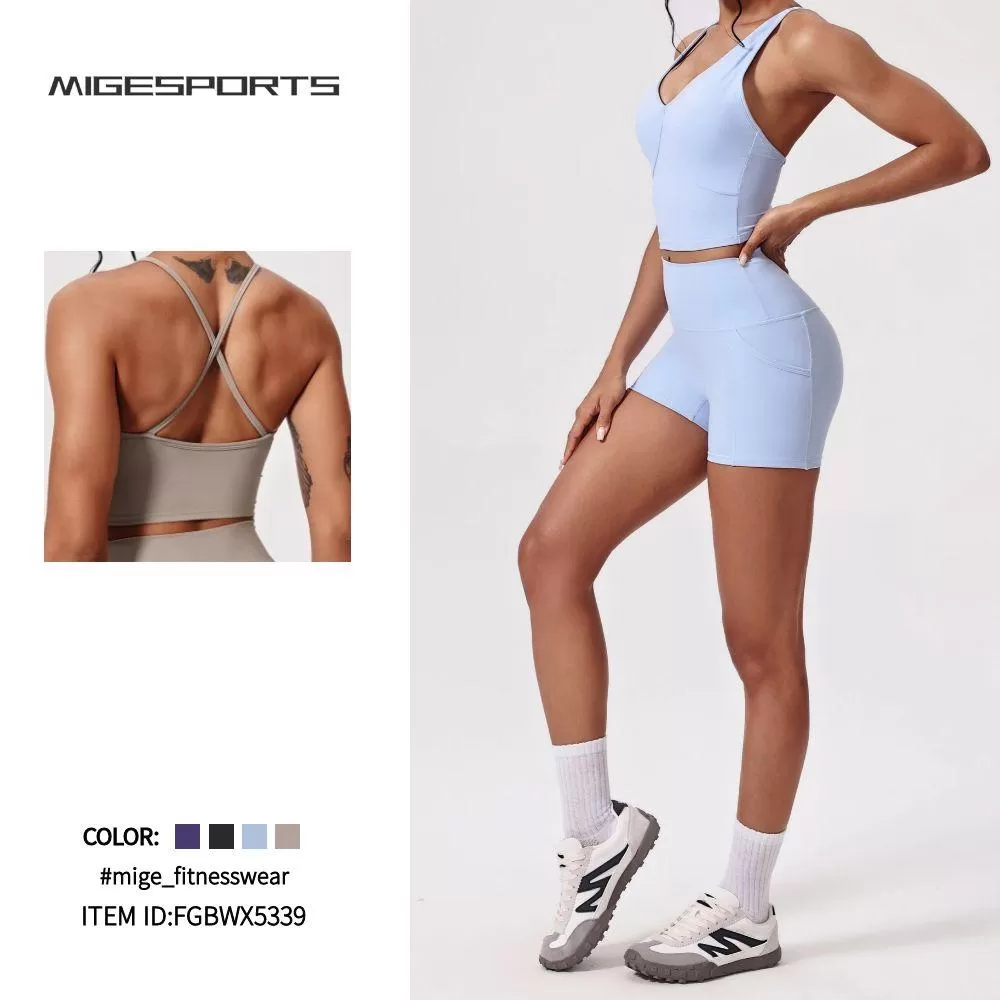 Camisetas deportivas transpirables para mujer, de color liso, para gimnasio, yoga, FGBWX5339