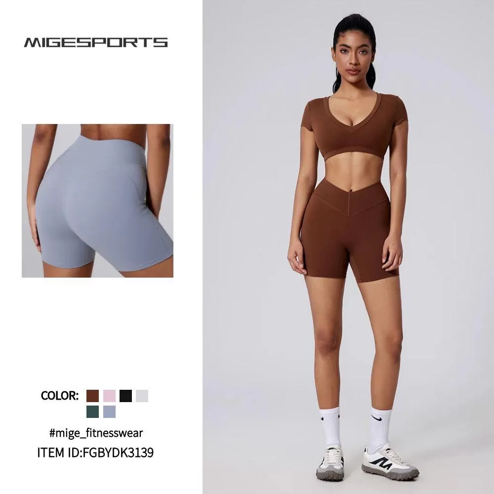 Ropa de entrenamiento de fitness, yoga, running, leggings, pantalones cortos deportivos, FGBYDK3139