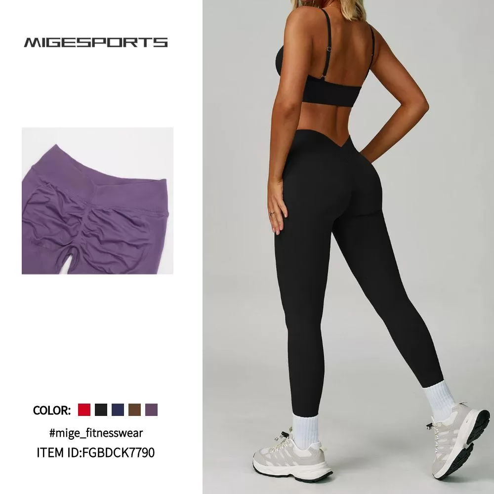 Pantalones de yoga sin costuras para mujer, mallas deportivas para gimnasio, FGBDCK7790