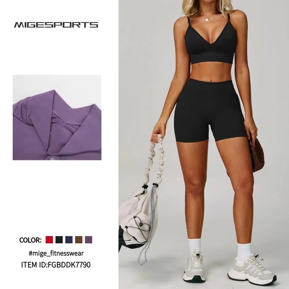 Pantalones cortos de yoga de secado rápido y sin costuras para fitness FGBDDK7790