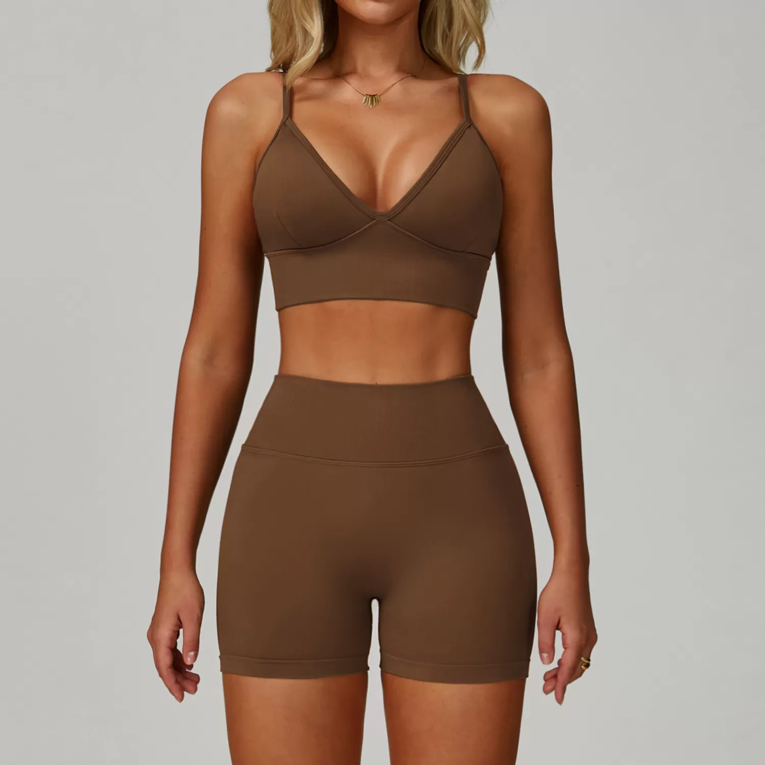Conjunto de yoga de 4 piezas, sin costuras y muy elástico, con chaqueta FGBTZ7790